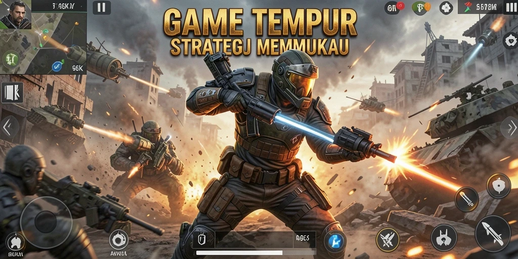 Screenshot menggambarkan aksi seru dalam gameplay TPS.