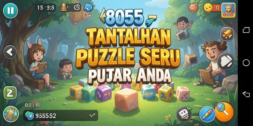 Tampilan gameplay 8055 yang penuh warna dan menarik.