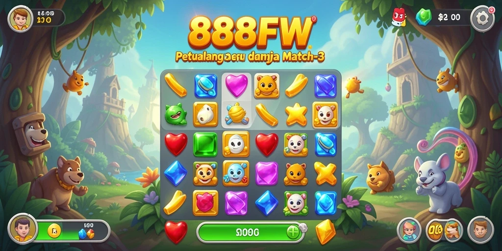 Tampilan gameplay seru dalam 888FW yang penuh warna.