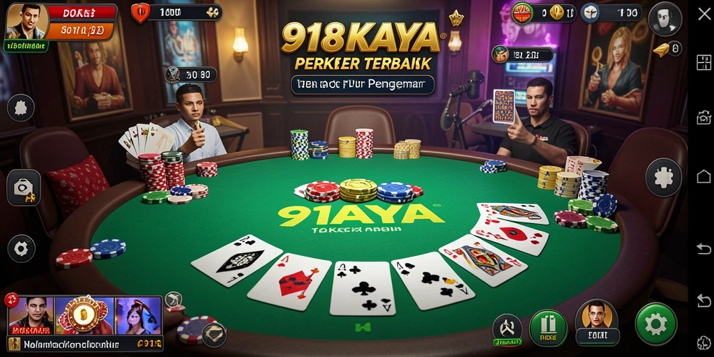 Tampilan gameplay Poker yang mengasyikkan di 918KAYA.