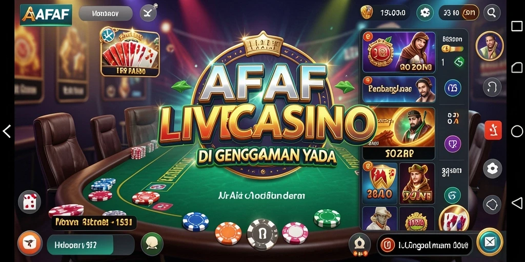 Screenshot AFAF menampilkan dealer langsung dan suasana permainan Live Casino.