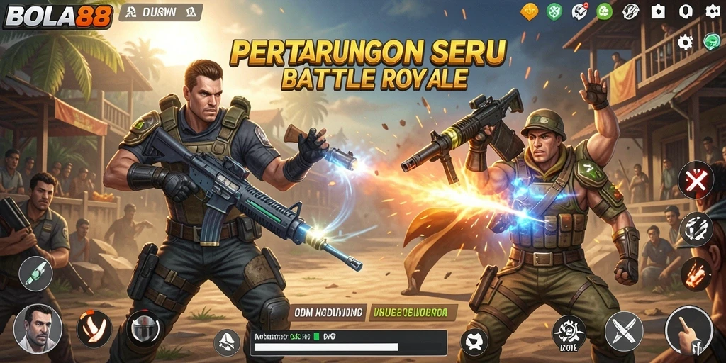 Gameplay seru BOLA88 yang penuh aksi Battle Royale.