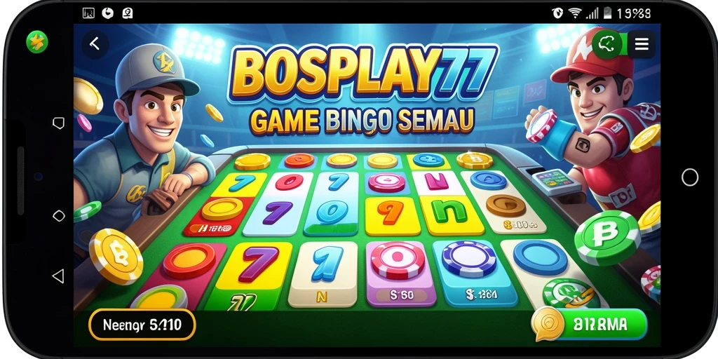 Tampilan gameplay seru di BOSPLAY77 dengan kartu Bingo.