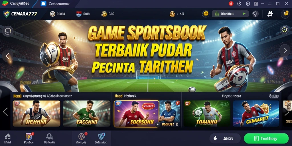Tampilan gameplay aplikasi CEMARA777 dalam kategori Sportsbook.