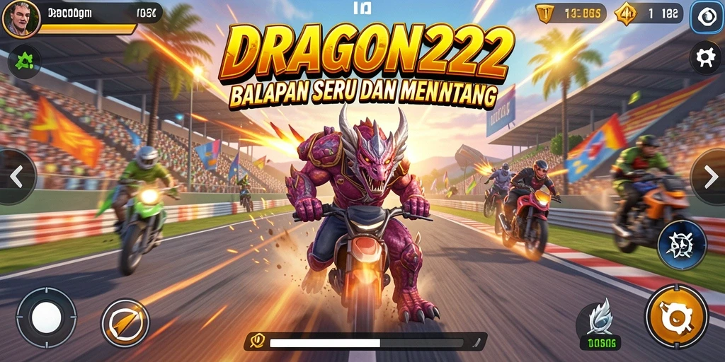 Tampilan permainan DRAGON222 dengan aksi balap yang mendebarkan.