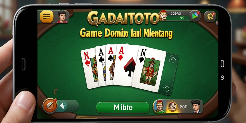 Tampilan gameplay GADAITOTO yang menampilkan keseruan permainan Domino.