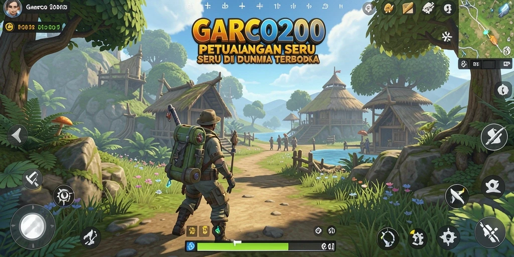 Tampilan gameplay GARCO200 di dunia terbuka yang luas dan penuh tantangan.