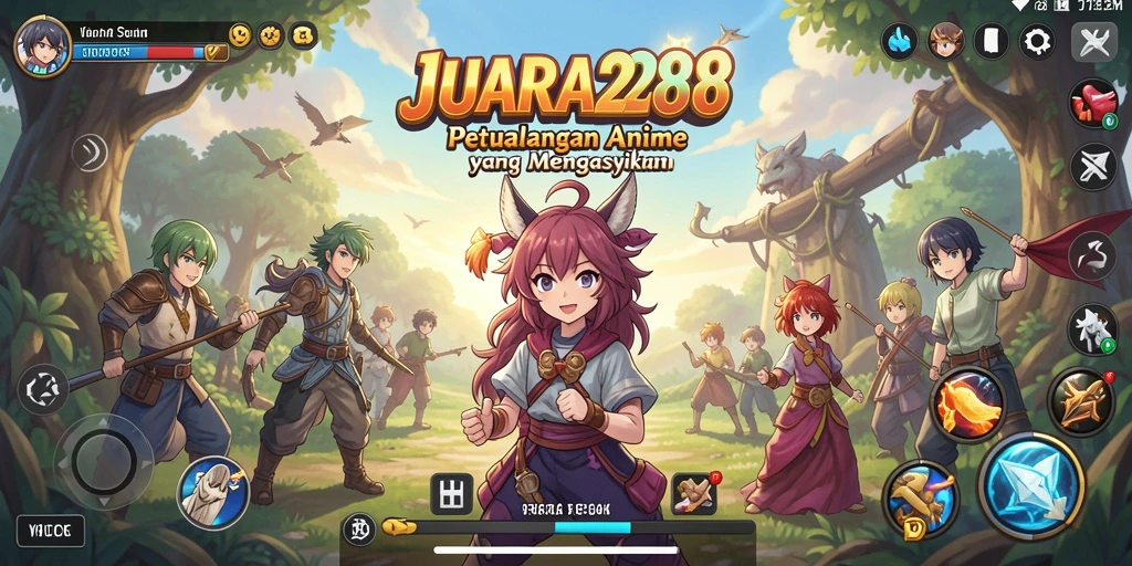 Tangkapan layar gameplay JUARA288 yang menampilkan karakter Anime aksi.