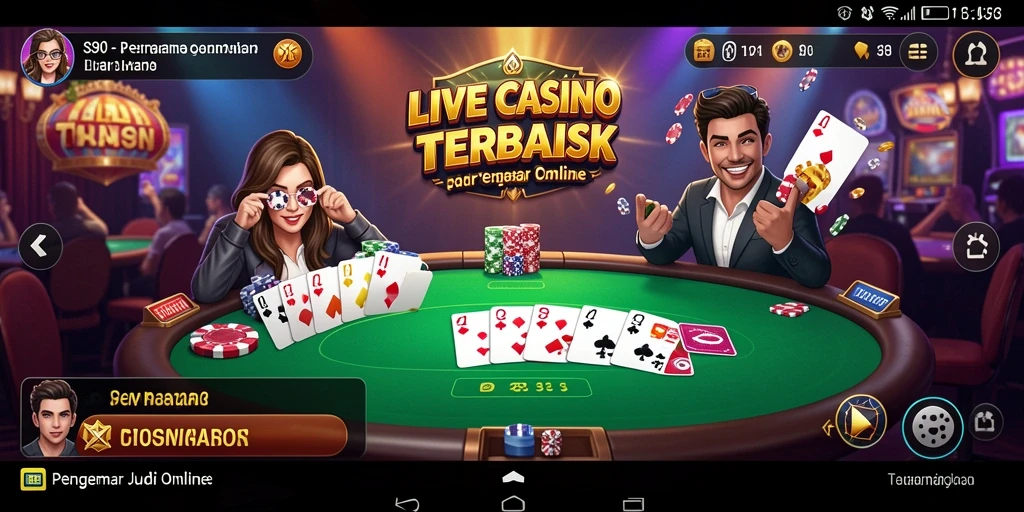 Screenshot gameplay S80 dengan dealer langsung dan pemain aktif.