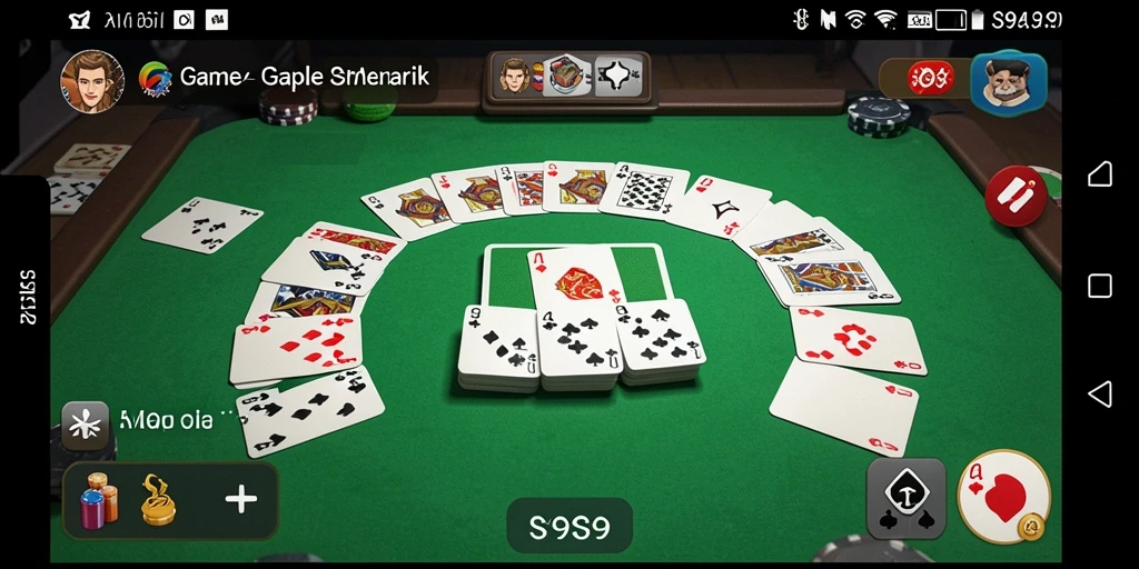 Screenshot gameplay S9S9 yang menunjukkan keseruan permainan Gaple.