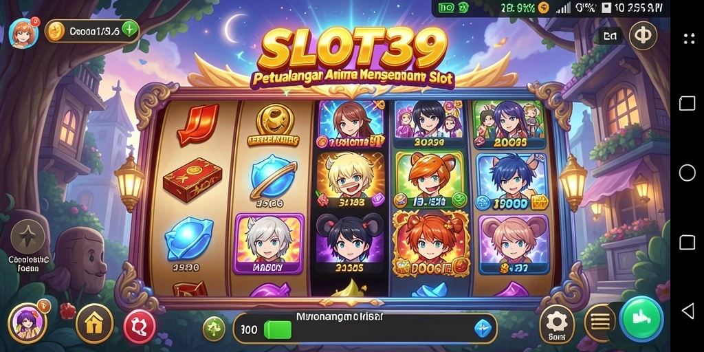 Screenshot utama SLOT39 menampilkan gameplay yang seru dengan karakter anime.